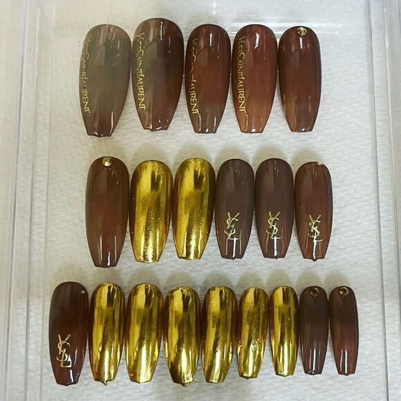Brown Goddess gel pressons - Picture 7 of 9